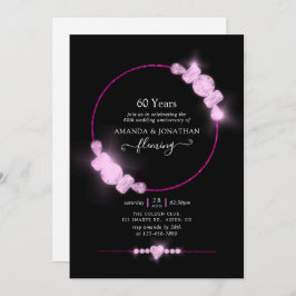 Invitación Fiesta de aniversario de bodas de diamante rosa