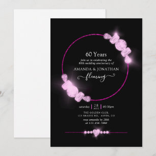 Invitación Fiesta de aniversario de bodas de diamante rosa