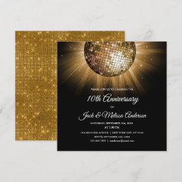 Invitación Fiesta de aniversario de bodas de oro Bola de disc