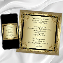 Fiesta de aniversario de bodas de oro elegante