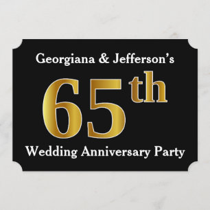 Invitación Fiesta de aniversario de bodas de oro falso 65