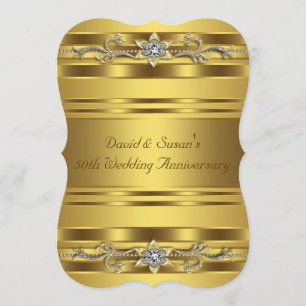 Invitación Fiesta de aniversario de bodas de oro puro 50