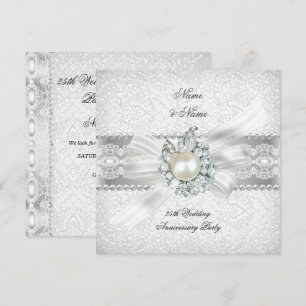 Invitación Fiesta de aniversario de bodas de plata número 25