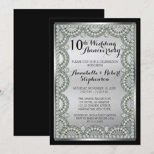 Invitación Fiesta de aniversario de bodas de plata y diamante