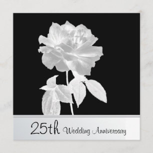 Invitación Fiesta de aniversario de bodas de Rosa de Plata 25