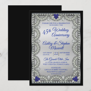 Invitación Fiesta de Aniversario de Bodas de Zafiro Diamante 