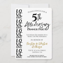 Invitación Fiesta de aniversario de bodas minimalista