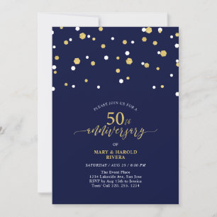 Invitación Fiesta de aniversario de bodas moderno de 50 años 