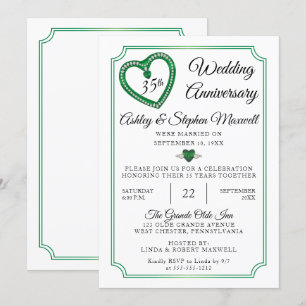 Invitación Fiesta de aniversario de bodas número 35 Esmeralda