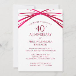 Invitación Fiesta de aniversario de bodas número 40 de Modern