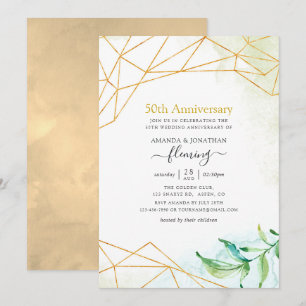 Invitación Fiesta de aniversario de bodas número 50 con crist