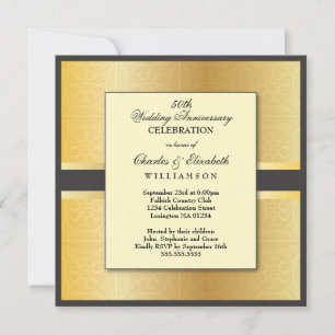 Invitación Fiesta de Aniversario de Bodas número 50 de Elegan