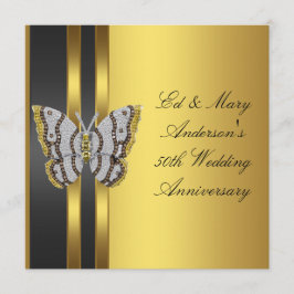 Invitación Fiesta de aniversario de bodas número 50 Mariposa 