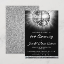 Invitación Fiesta de aniversario de bodas número 60 Bola de d