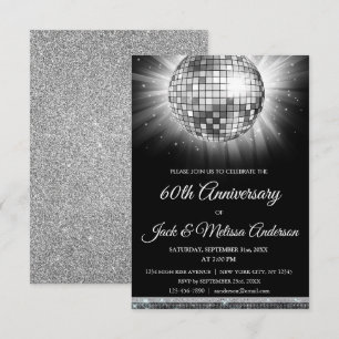 Invitación Fiesta de aniversario de bodas número 60 Bola de d
