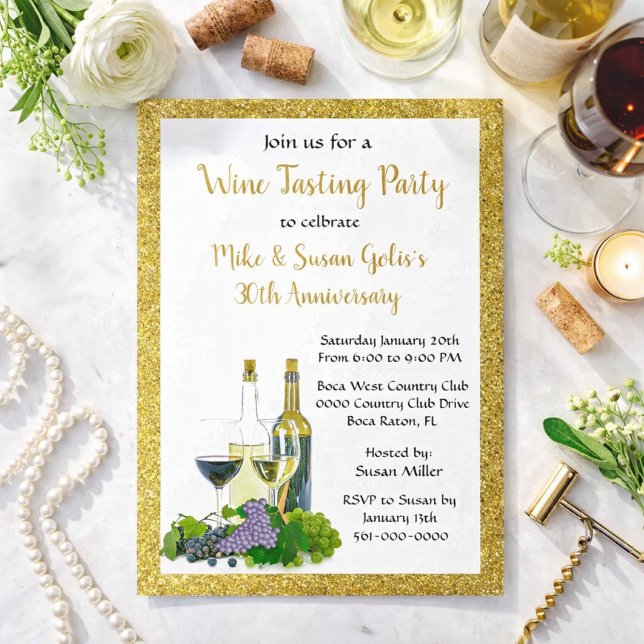 Invitación Fiesta de aniversario de cata de vinos  (Subido por el creador)