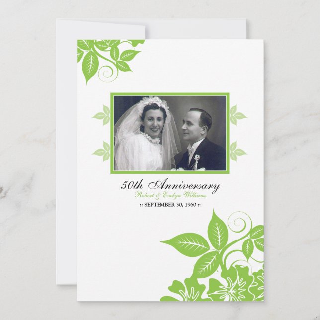 Invitación Fiesta de aniversario de flores de flor (Anverso)