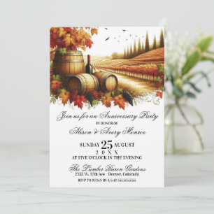 Invitación Fiesta de aniversario de la viña de otoño