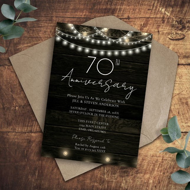 Invitación fiesta de Aniversario de las Luces Rusticas de Mad (Subido por el creador)