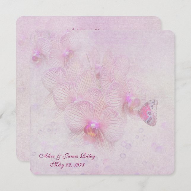 Invitación Fiesta de Aniversario de Mariposa (Anverso / Reverso)