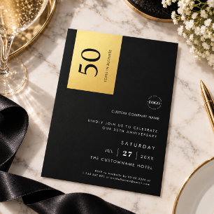 Invitación Fiesta de aniversario de negocios de Black Gold Co
