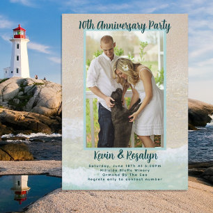 Invitación Fiesta de aniversario de parejas de arena de playa
