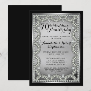 Invitación Fiesta de Aniversario de Plata y Diamante 70° Boda