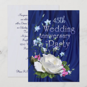 Invitación Fiesta de aniversario de Rosa Blanca Año personali