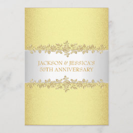 Invitación Fiesta de aniversario elegante de los rosas 50.os