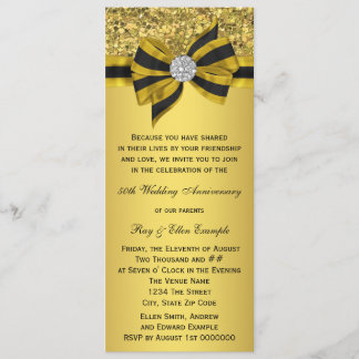 Invitación Fiesta de aniversario número 50 con elegante arco 