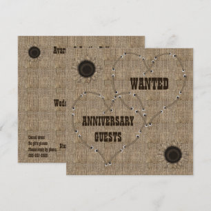 Invitación Fiesta de aniversario número 50 de Casual Burlap