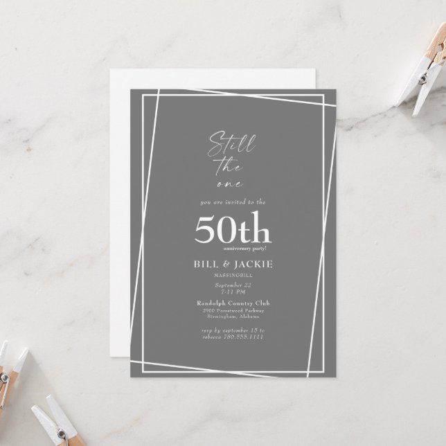 Invitación Fiesta de aniversario número 50 Still The One (Anverso/Reverso In Situ)