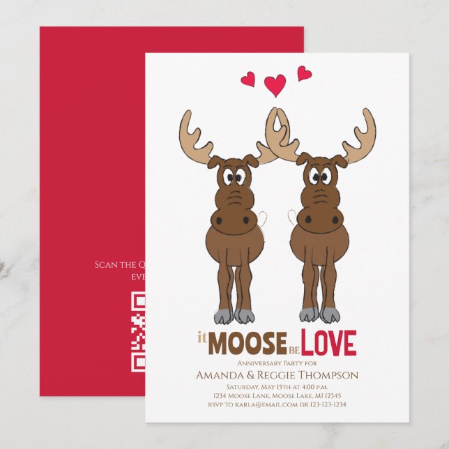 Invitación Fiesta de Aniversario Tiene que ser Amor Dulce Cap (Anverso / Reverso)