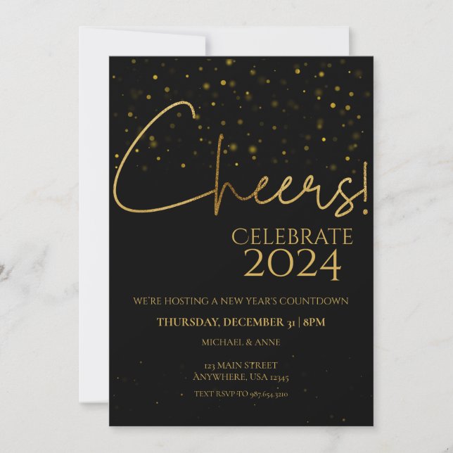 Invitación Fiesta de Año Nuevo (Anverso)