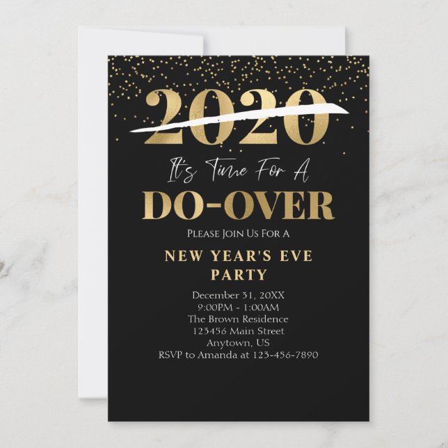 Invitación fiesta de Año Nuevo 2020 (Anverso)