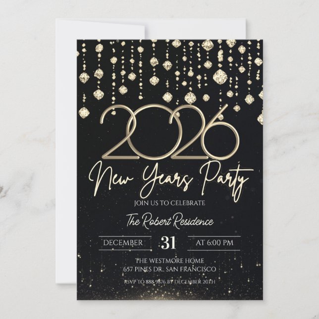 Invitación Fiesta de Año Nuevo 2026  (Anverso)