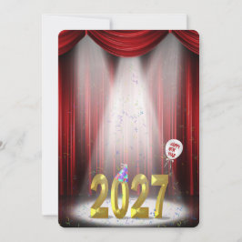 Invitación Fiesta de Año Nuevo 2027 en el candelero