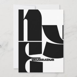 Invitación Fiesta de Año Nuevo Black & White Retro