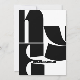 Invitación Fiesta de Año Nuevo Black & White Retro