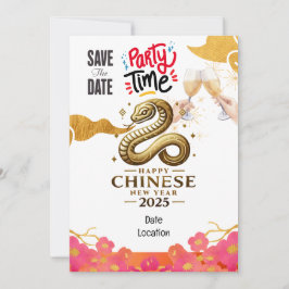 Invitación fiesta de Año Nuevo chino de 2025 salve la fecha