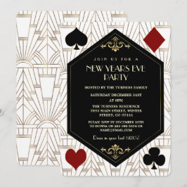 Invitación Fiesta de Año Nuevo con Juegos de Casino Glam Roar
