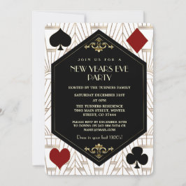 Invitación Fiesta de Año Nuevo con Juegos de Casino Glam Roar