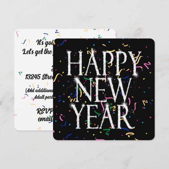 Invitación Fiesta de Año Nuevo con Odómetro 2027 (Anverso / Reverso)