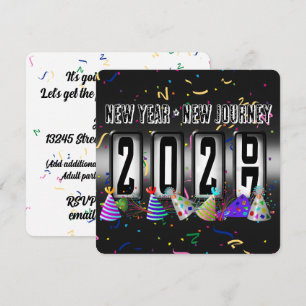 Invitación Fiesta de Año Nuevo con Odómetro 2027