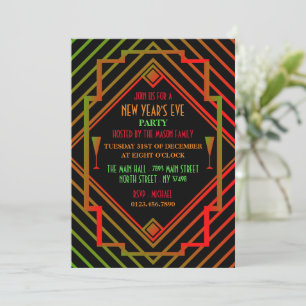 Invitación Fiesta de Año Nuevo de Gatsby Miami 1920