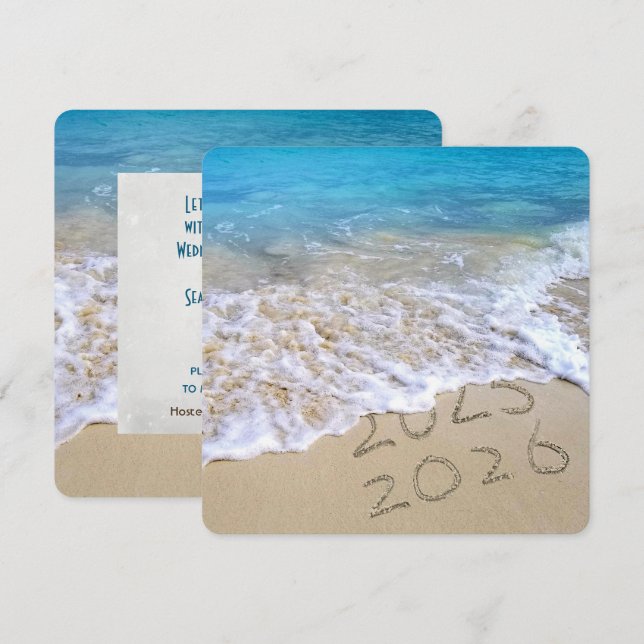 Invitación Fiesta de Año Nuevo de Ocean Beach 2025 (Anverso / Reverso)