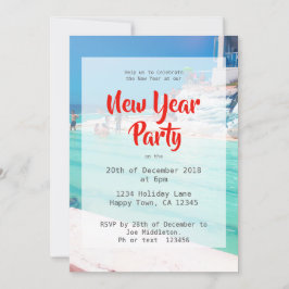 Invitación Fiesta de Año Nuevo en la Playa