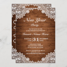 Fiesta de Año Nuevo Rustic Wood & White Lace