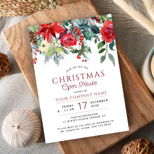 Invitación Fiesta de apertura corporativa elegante de Navidad