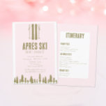 Invitación Fiesta de Apres Ski Winter 30 cumpleaños<br><div class="desc">Perfecto para los Fiestas Apres Ski 30 cumpleaños y las escapadas de invierno. Con un diseño en tonos rosa y dorado y un diseño moderno,  estas invitaciones son perfectas para el viaje de sus chicas. La parte trasera incluye espacio para su itinerario. Encuentra artículos fiestas coincidentes en mi tienda.</div>